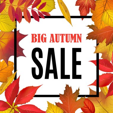 Büyük sonbahar satış banner şablon fall ile sınır kalkıyor