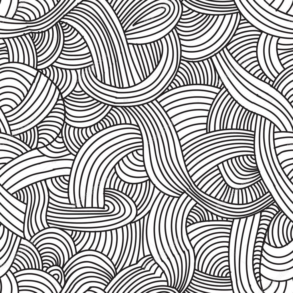 Abstract doodle monochrome seamless pattern background