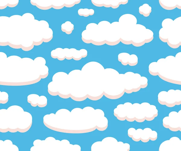 Clouds isolated on blue sky seamless pattern — Stock Vector