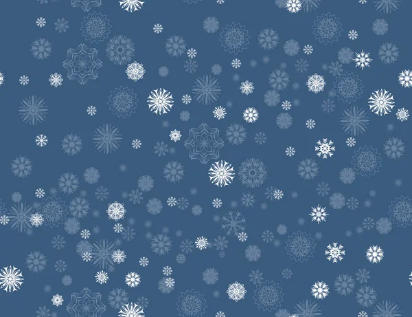 Joyeux Noël et bonne année modèle sans couture avec des flocons de neige — Image vectorielle