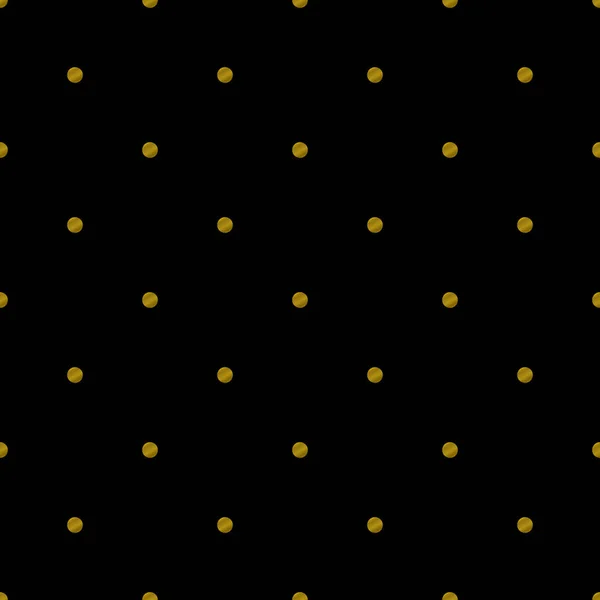 Elegant Vintage Geometry Seamless Pattern Gold Dots Black Background Vector — Stock Vector