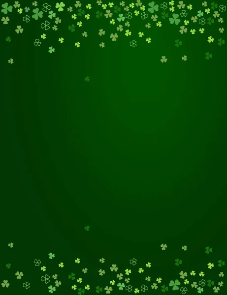 Clover Shamrock Leaves Isolated Dark Green Background Abstract Patrick Day — Stock Vector