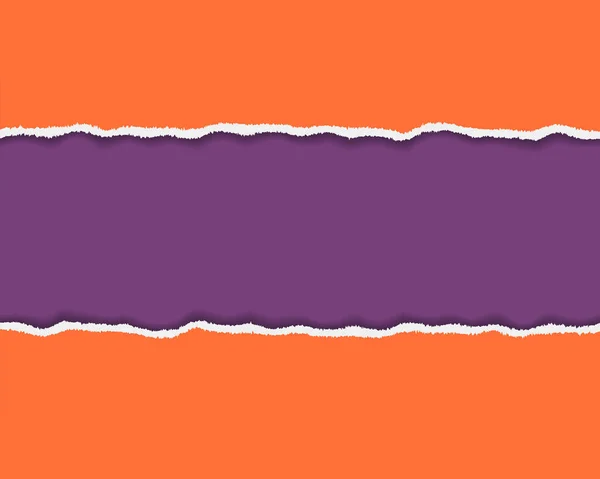 Абстрактний Фіолетовий Помаранчевий Фон Розірваними Паперовими Краями Хелловін Партійного Дизайну — стоковий вектор