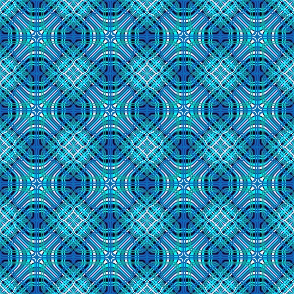 Abstract Geometry Tribal Blue Seamless Pattern Line Rhombus Eastern Graphic — Stock Vector