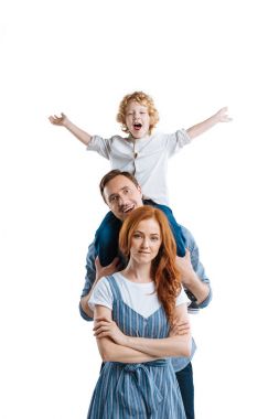 mutlu bir aile ile çocuk 