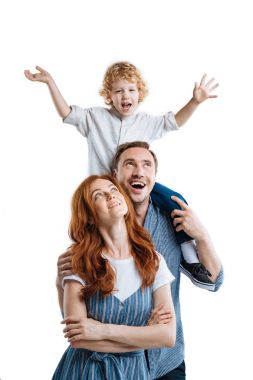 mutlu bir aile ile çocuk 