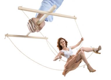 puppeteer manipulating woman clipart
