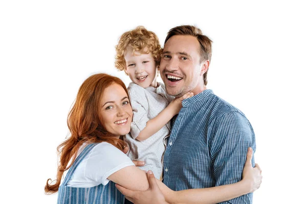 Familia feliz con un niño - foto de stock
