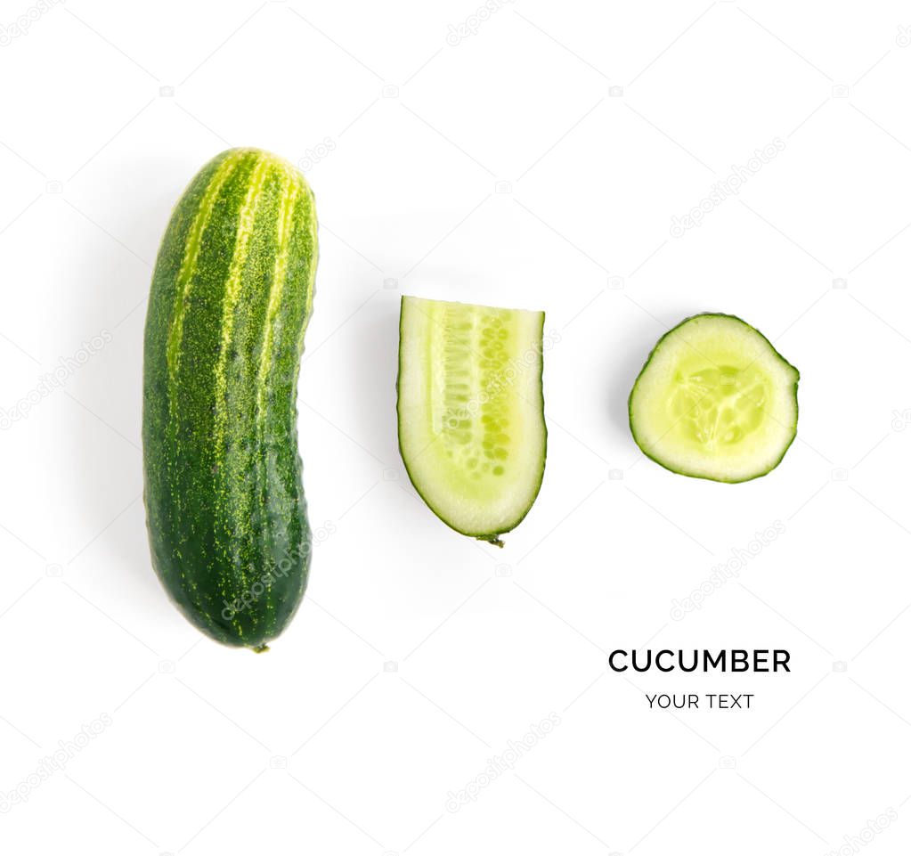 Seamless pattern with red cucumber. Vegetables abstract background. Cucumber  the white background.