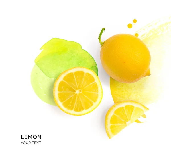 Composition lemon and slices laid out — Stock Photo, Image