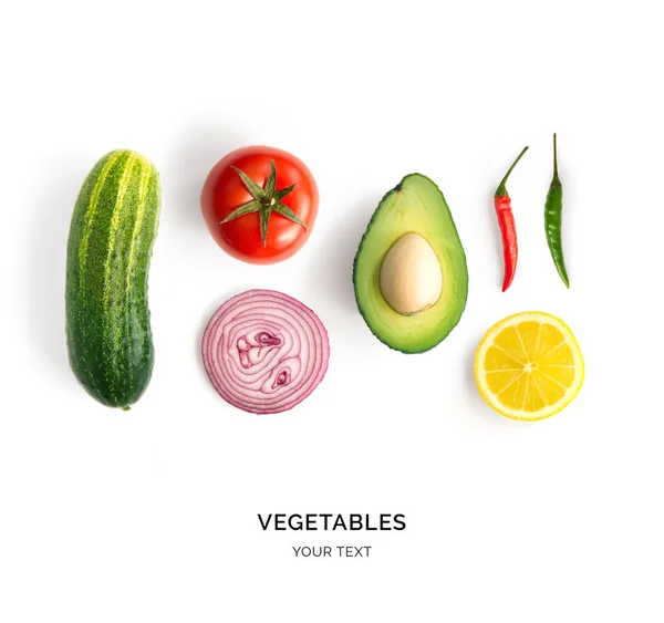 Composição minimalista de vegetais — Fotografia de Stock