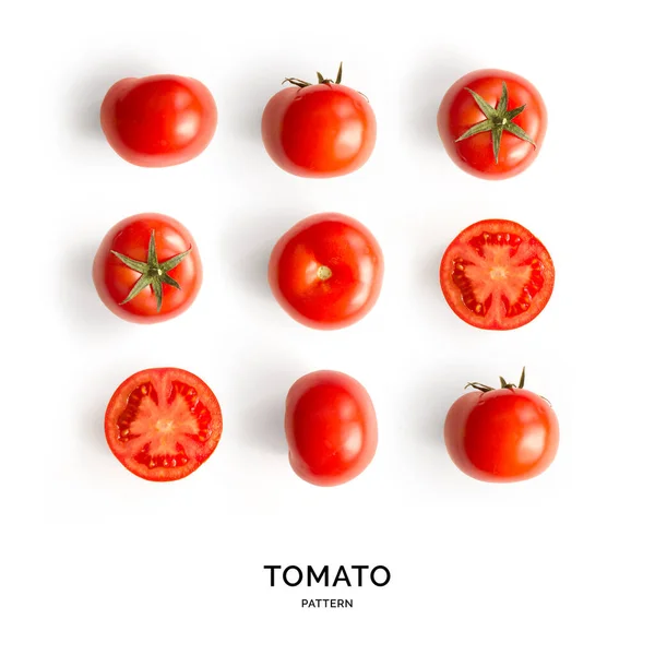 西红柿的无缝图案 摘要背景 白色背景的番茄 — 图库照片