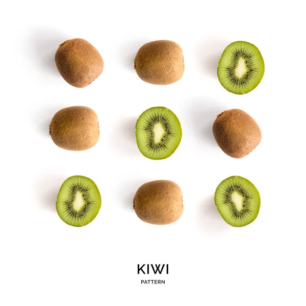 Naadloos Patroon Met Kiwi Tropische Abstracte Achtergrond Kiwi Fruit Witte — Stockfoto