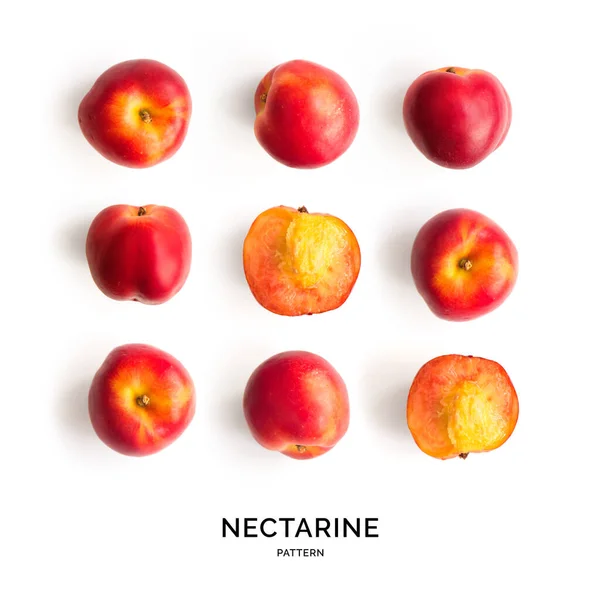 Naadloos Patroon Met Nectarine Tropische Abstracte Achtergrond Nectarine Witte Achtergrond — Stockfoto