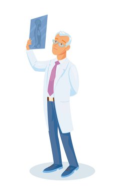 Doktor ikindilerde bir x-ışını atış görünüyor