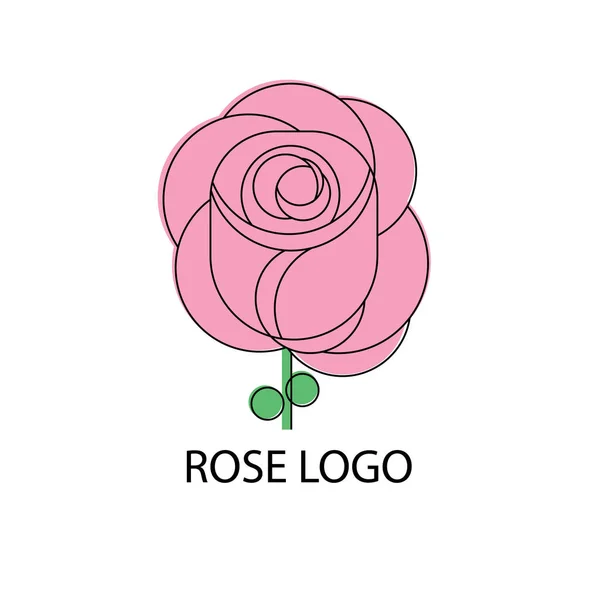 Rose vector logo design — Stock Vector