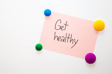 Sağlık hakkında motivasyon metinle buzdolabı Not: sağlıklı olsun