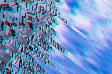 trendy Glitch etkisi modern gökdelenlerin doku 