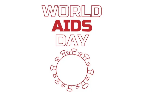 World aids dia conceito fundo criativo com molécula de HIV - vírus da imunodeficiência humana. Modelo para banner, cartaz com inscrição de texto. Ilustração do Vector EPS10 . — Vetor de Stock