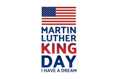 Martin Luther King, Jr. 'ın doğum günü. Vatansever tatil anlayışı. 20 Ocak. Arkaplan, afiş, kart, yazılı poster şablonu. Vektör Eps10 illüstrasyonu.