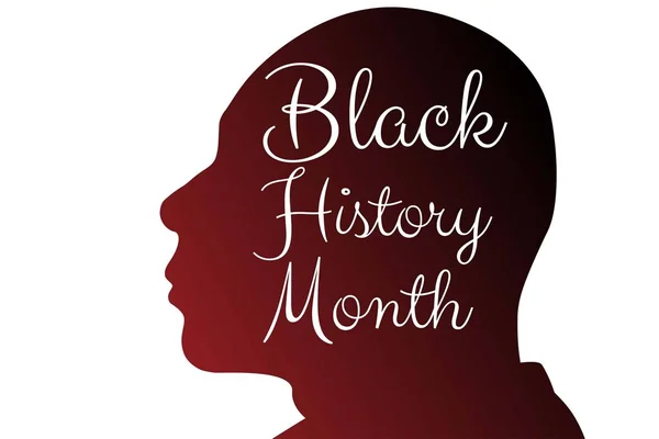 Black History Month concept με σιλουέτα αφρικανού άνδρα και όμορφα γράμματα. Πρότυπο για φόντο, banner, κάρτα, αφίσα με επιγραφή κειμένου. Εικονογράφηση διανύσματος Eps10. — Διανυσματικό Αρχείο