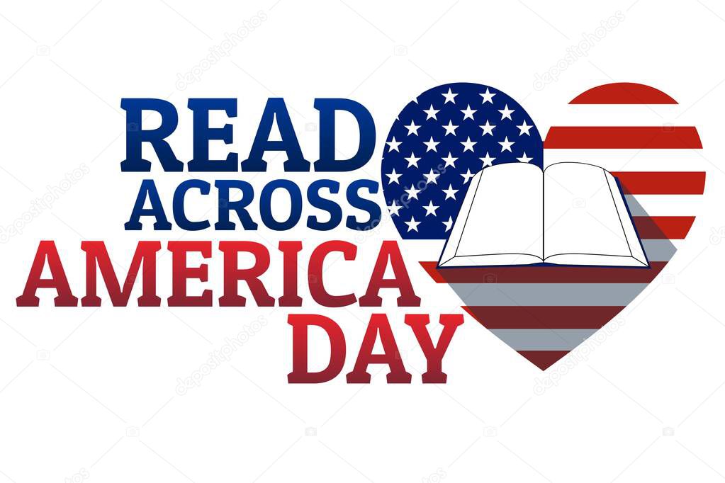 Read Across America Day concept. Template for background, banner, card, poster with text inscription. Vector EPS10 illustration.