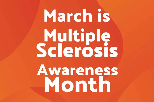 Marzo es el mes de la conciencia de la esclerosis múltiple. Plantilla para fondo, banner, tarjeta, póster con inscripción de texto. Ilustración del vector EPS10 . . — Vector de stock
