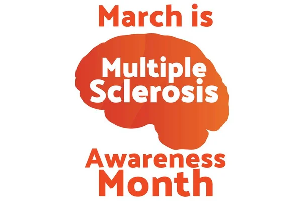 Marzo es el mes de la conciencia de la esclerosis múltiple. Plantilla para fondo, banner, tarjeta, póster con inscripción de texto. Ilustración del vector EPS10 . . — Vector de stock