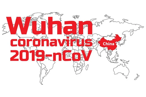 Concepto Wuhan coronavirus 2019-nCoV. Virus chino. Plantilla para fondo, banner, póster con inscripción de texto. Ilustración del vector EPS10 . — Vector de stock