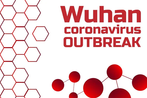 Concepto Wuhan coronavirus 2019-nCoV. Virus chino. Plantilla para fondo, banner, póster con inscripción de texto. Ilustración del vector EPS10 . — Vector de stock