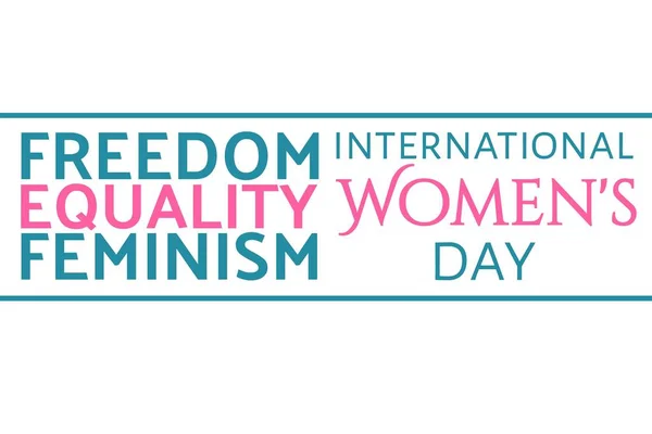 International Womens Day - 8 March and Womens History Month adalah hari libur wanita. Templat untuk latar belakang, spanduk, kartu, poster dengan tulisan teks. Ilustrasi Vektor EPS10 . - Stok Vektor