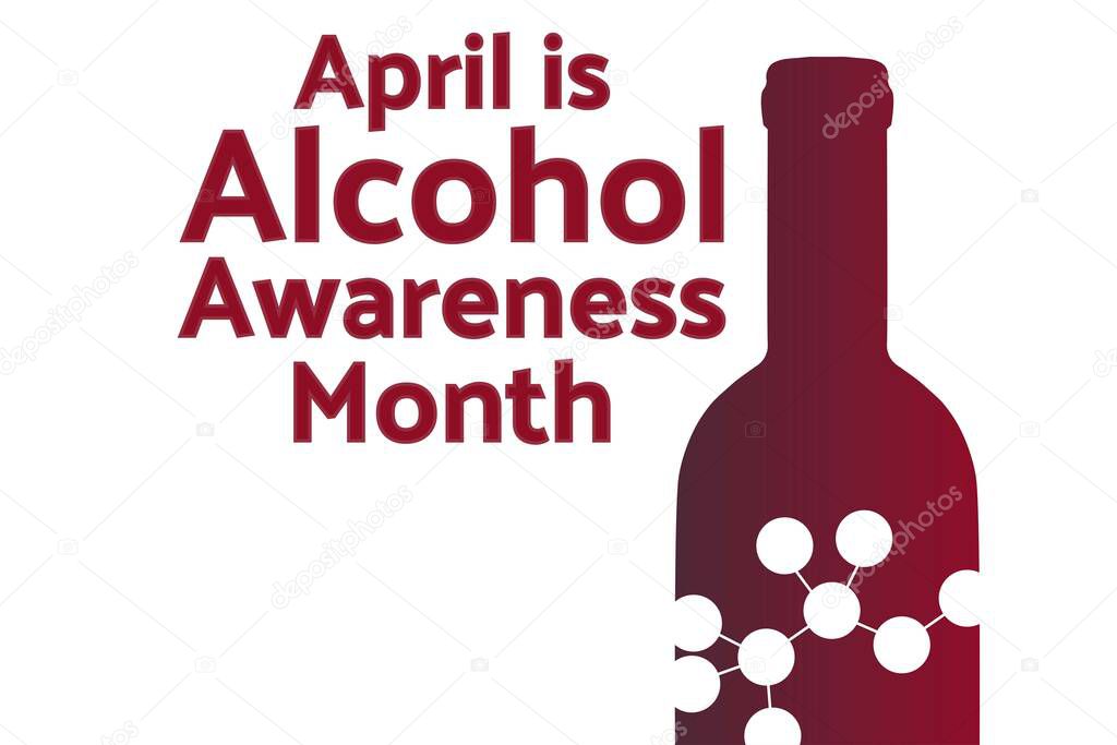 April is Alcohol Awareness Month concept. Template for background, banner, card, poster with text inscription. Vector EPS10 illustration