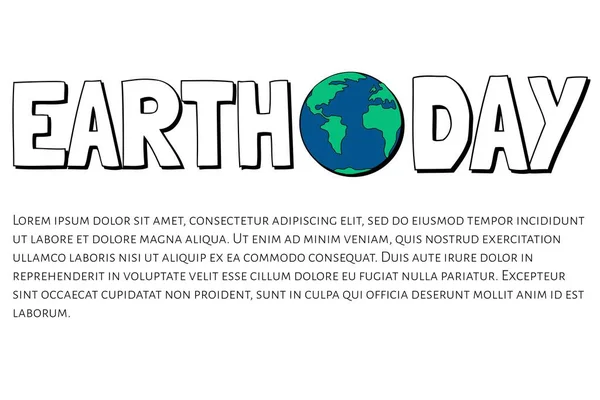 Earth Day holiday concept. Earth globe. Template for background, banner, card, poster with text inscription. Vector EPS10 illustration.