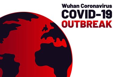 Coronavirus hastalığı Covid-19, Wuhan Coronavirüs veya 2019-ncov akut solunum hastalığı. Çin virüsü. Arkaplan şablonu, afiş, yazılı poster. Vektör Eps10 illüstrasyonu.