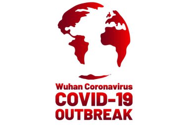 Coronavirus hastalığı Covid-19, Wuhan Coronavirüs veya 2019-ncov akut solunum hastalığı. Çin virüsü. Arkaplan şablonu, afiş, yazılı poster. Vektör Eps10 illüstrasyonu.