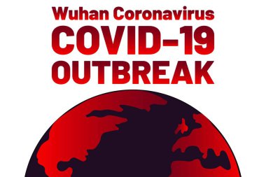 Coronavirus hastalığı Covid-19, Wuhan Coronavirüs veya 2019-ncov akut solunum hastalığı. Çin virüsü. Arkaplan şablonu, afiş, yazılı poster. Vektör Eps10 illüstrasyonu.