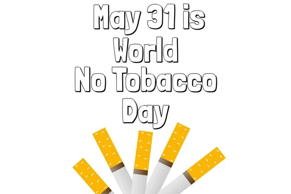 31 maj är världsdagen mot tobak. Semesterkoncept. Mall för bakgrund, banner, kort, affisch med text inskription. Illustration för vektor Eps10. — Stock vektor