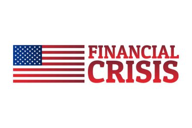 Finansal kriz konsepti. Arkaplan şablonu, afiş, yazılı poster. Vektör EPS10 illüstrasyonu