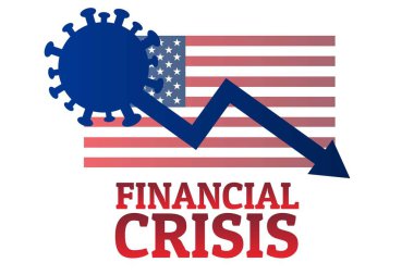 Finansal kriz konsepti. Arkaplan şablonu, afiş, yazılı poster. Vektör EPS10 illüstrasyonu