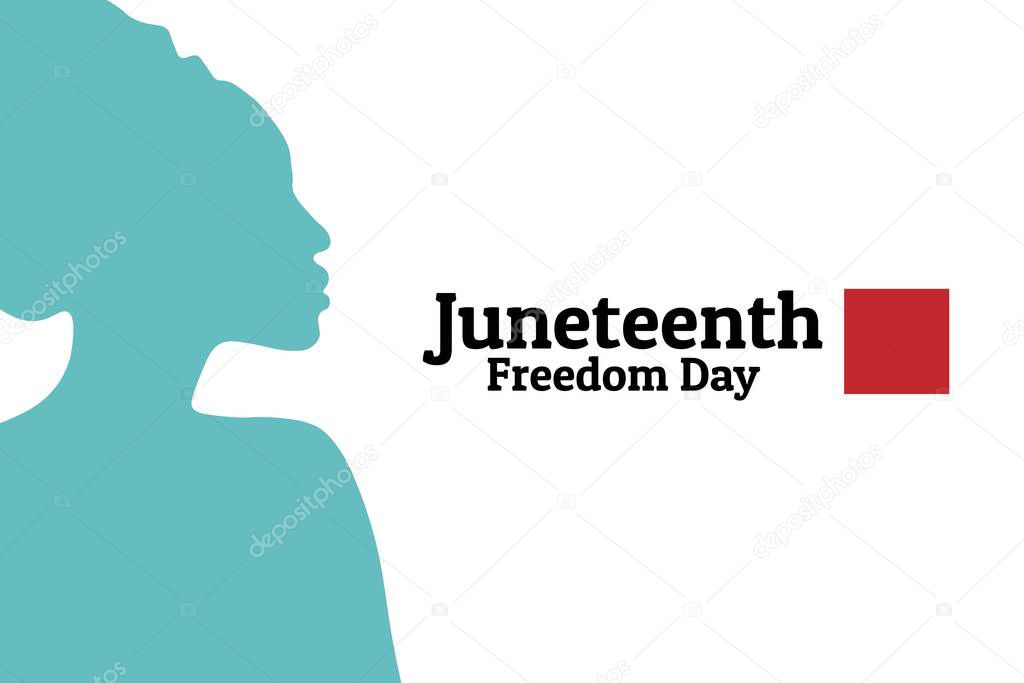 Juneteenth, June 19. Holiday concept. Template for background, banner, card, poster with text inscription. Vector EPS10 illustration.