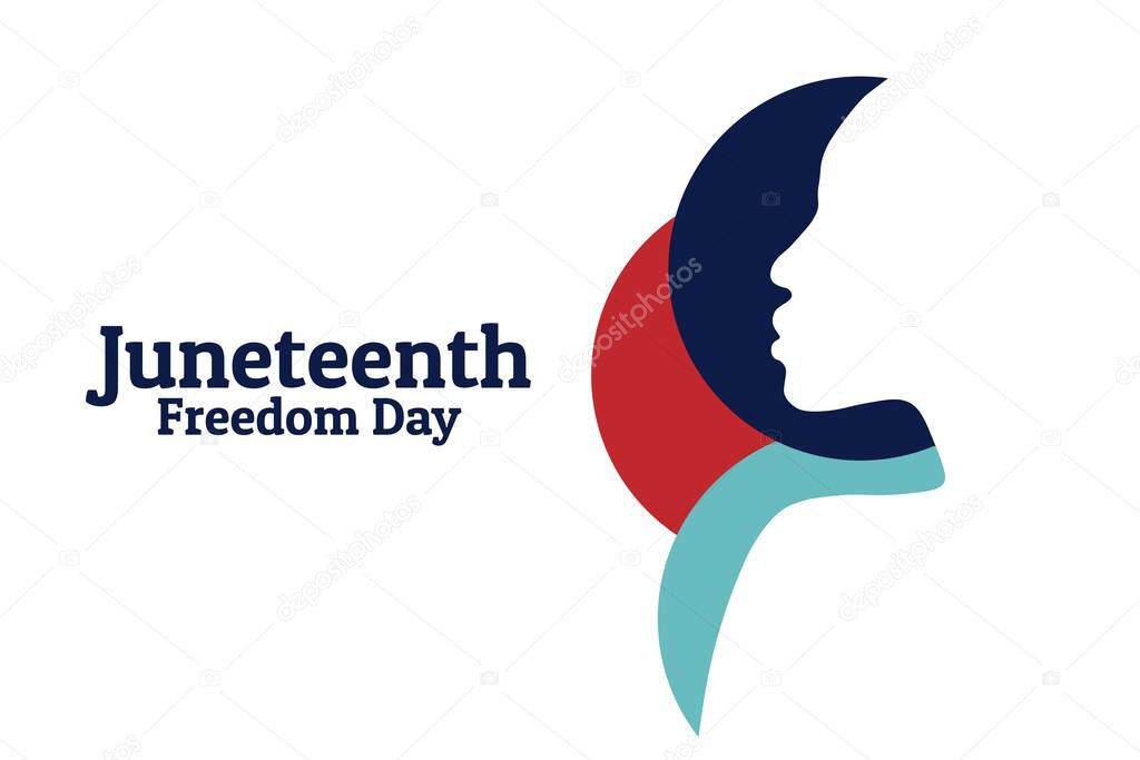 Juneteenth, June 19. Holiday concept. Template for background, banner, card, poster with text inscription. Vector EPS10 illustration.