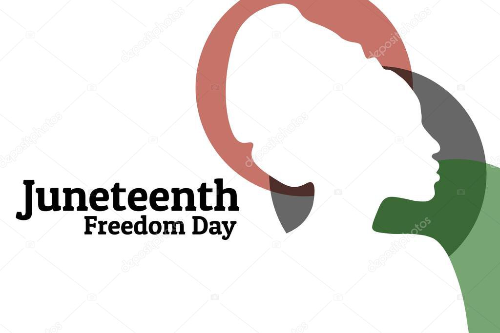 Juneteenth, June 19. Holiday concept. Template for background, banner, card, poster with text inscription. Vector EPS10 illustration.