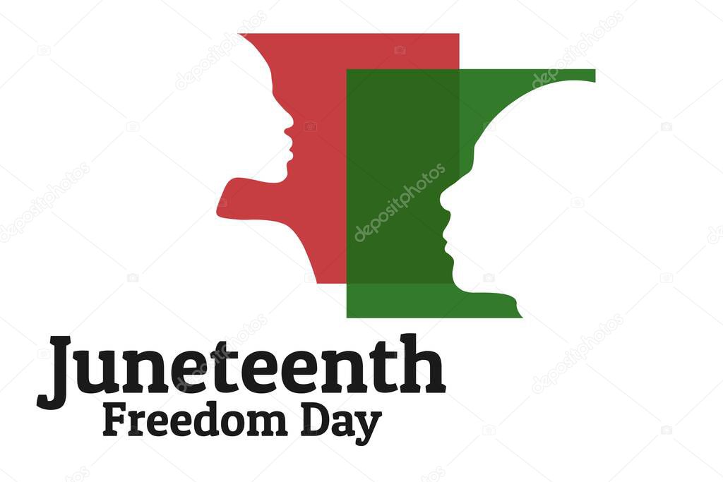 Juneteenth, June 19. Holiday concept. Template for background, banner, card, poster with text inscription. Vector EPS10 illustration.