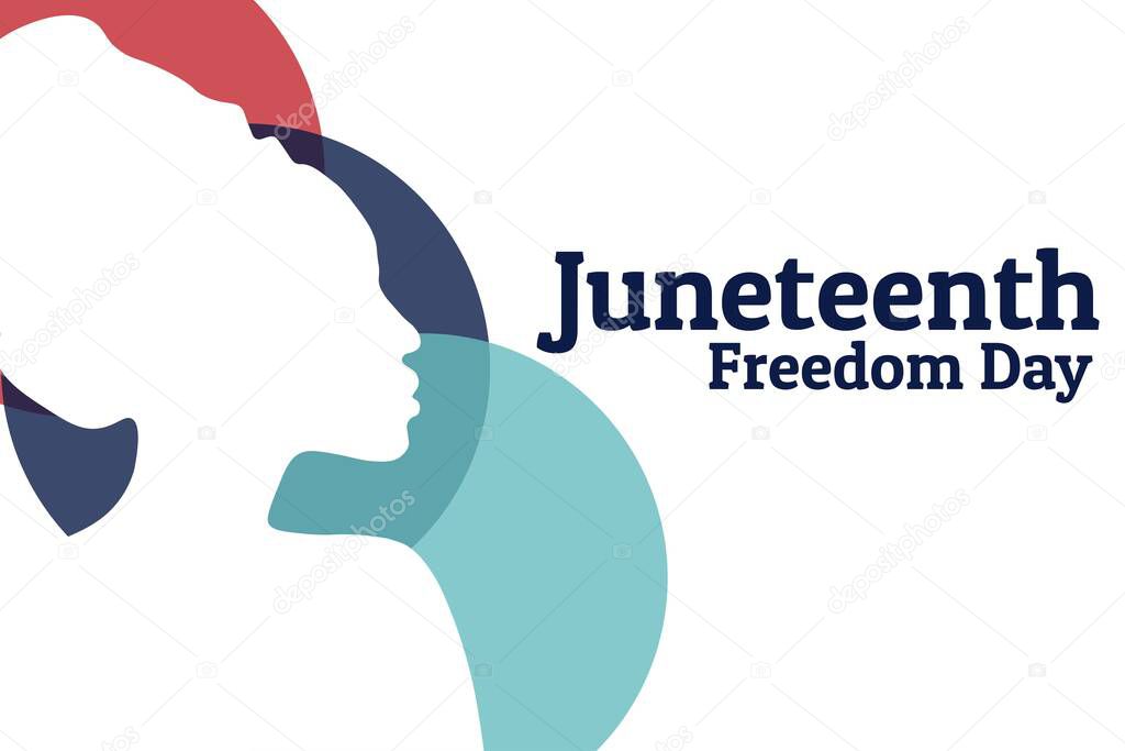 Juneteenth, June 19. Holiday concept. Template for background, banner, card, poster with text inscription. Vector EPS10 illustration.