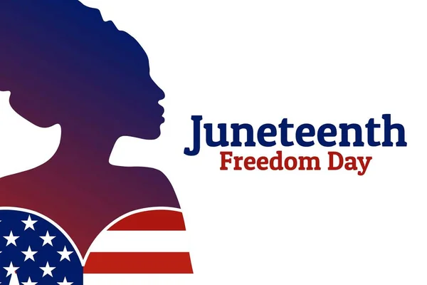 Juneteenth, Juni 19. Semesterkoncept. Mall för bakgrund, banner, kort, affisch med text inskription. Vektor EPS10 illustration. — Stock vektor