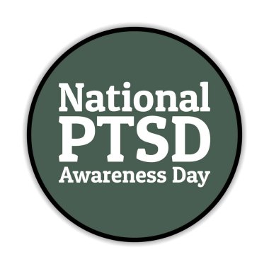 Ulusal Travma Sonrası Stres Günü konsepti. 27 Haziran. Arkaplan, afiş, kart, yazılı poster şablonu. Vektör EPS10 illüstrasyonu. .