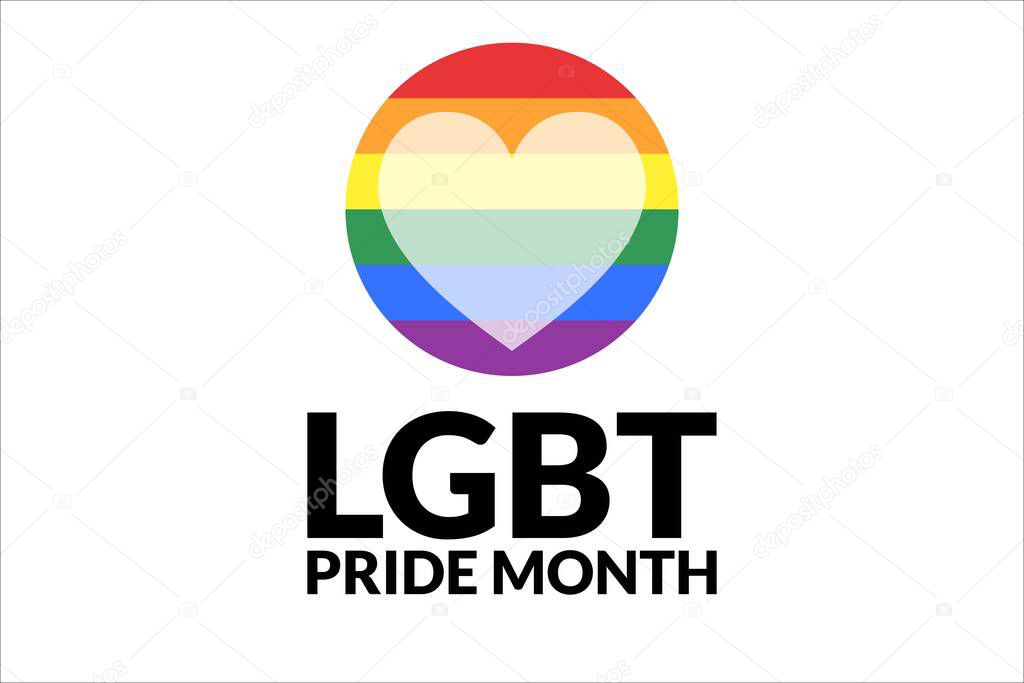 LGBT Pride Month. Holiday concept. Template for background, banner, card, poster with text inscription. Vector EPS10 illustration.
