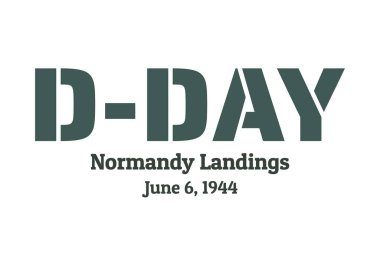 Çıkartma günü. Normandiya çıkartma konsepti. Arkaplan, afiş, kart, yazılı poster şablonu. Vektör EPS10 illüstrasyonu.