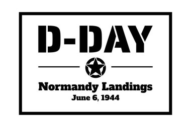 Çıkartma günü. Normandiya çıkartma konsepti. Arkaplan, afiş, kart, yazılı poster şablonu. Vektör EPS10 illüstrasyonu.