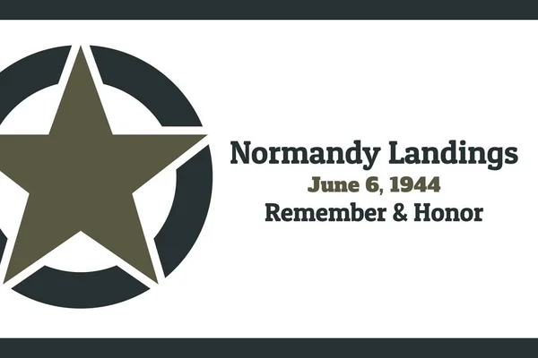 D-Day. Landungskonzept Normandie. Vorlage für Hintergrund, Banner, Karte, Plakat mit Textinschrift. Vektor EPS10 Abbildung. — Stockvektor